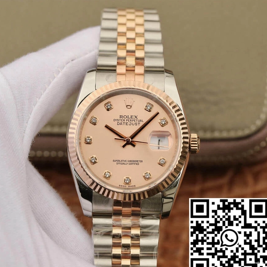 Pink Dial Factory 116231 Rolex Diamond-set Datejust 36MM GM 0509